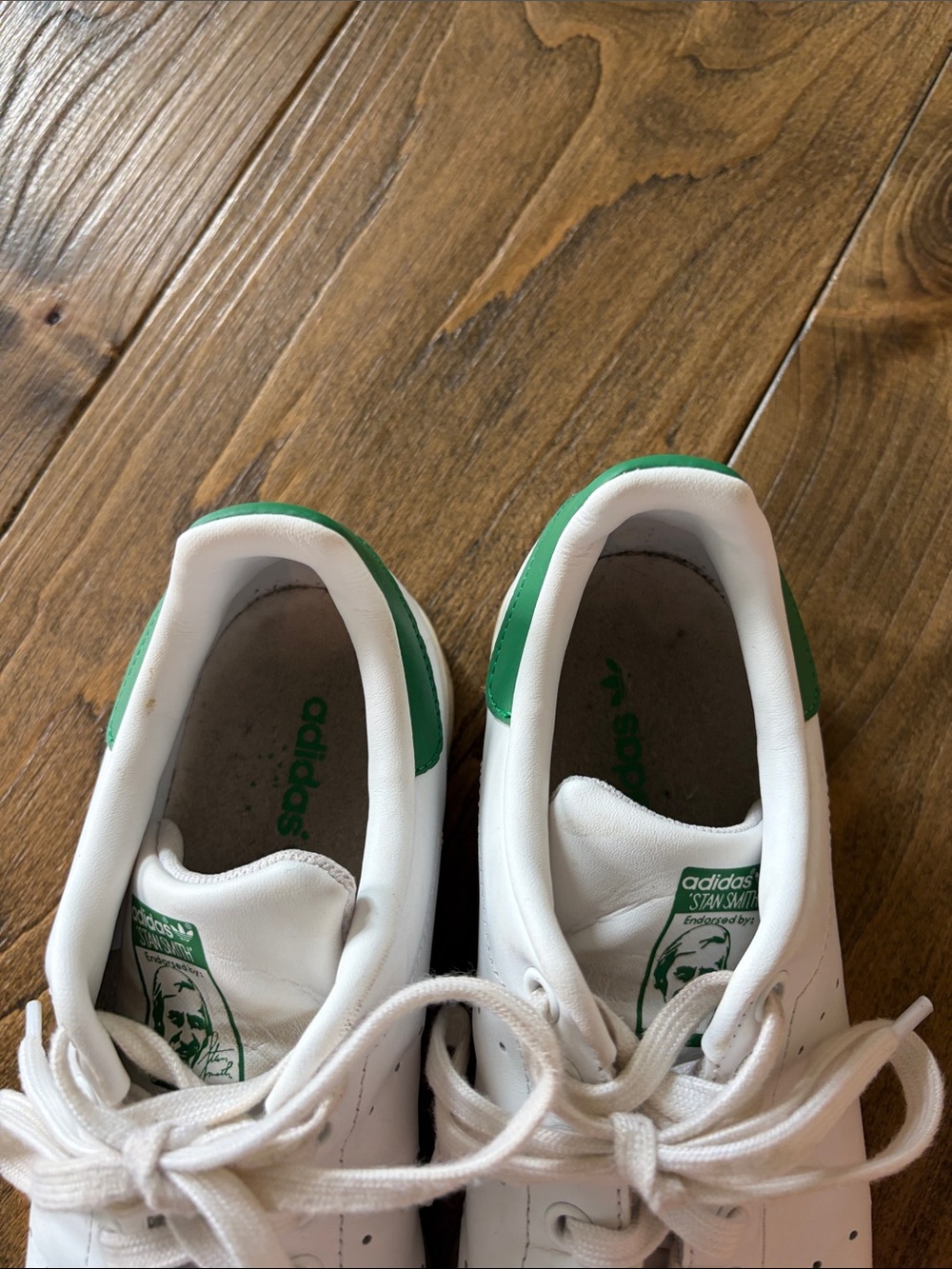 adidas Stan Smith White Sneakers with Green Logo - Picture 4 of 4